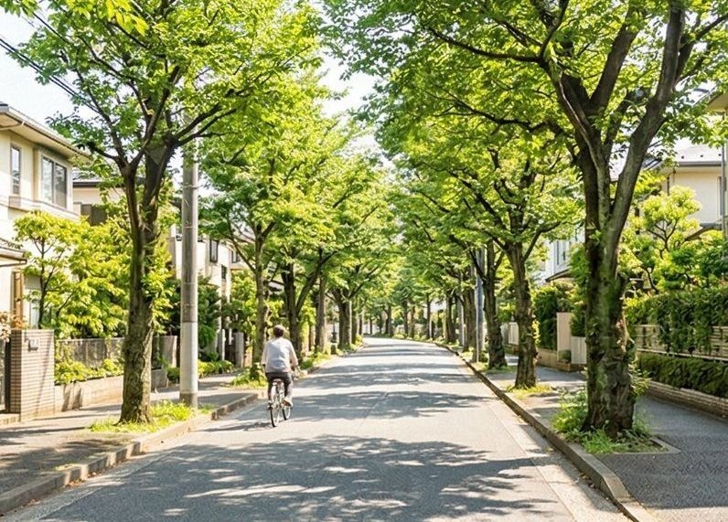 並木道の住宅街